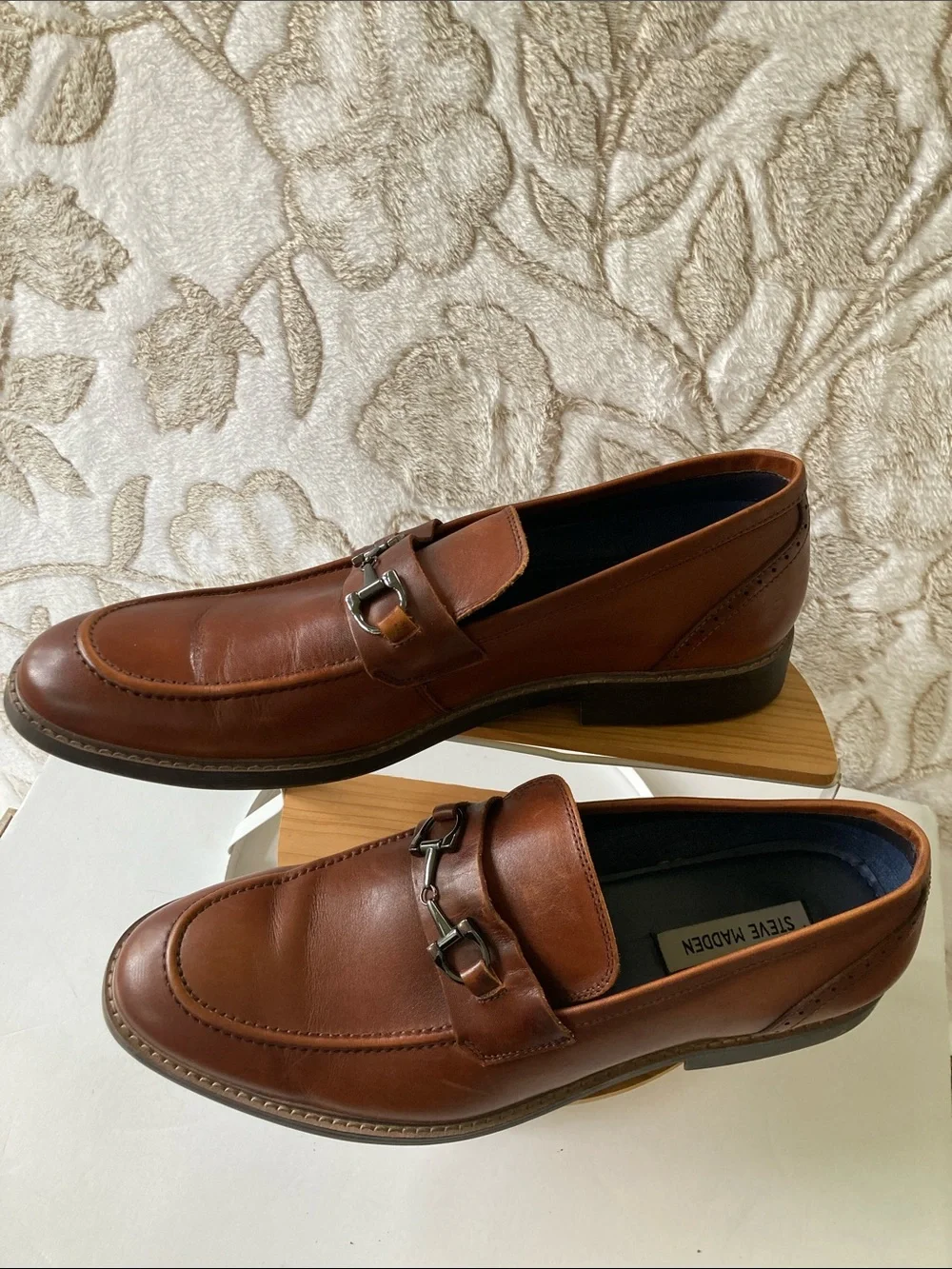 Steve Madden Tan/Brown Leather Slip-On Penny Loafers